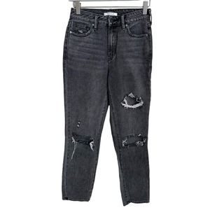 PacSun Distressed Black Denim Mom Jean Size 24